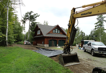 Rossignol’s Excavating building a custom residential driveway.