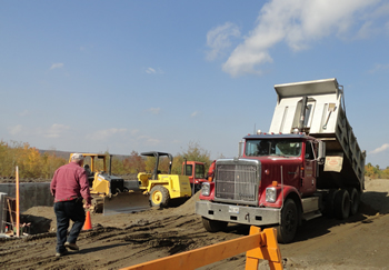 Rossignol's Excavating Compacting and backfilling on a commercial foundation.